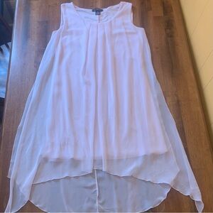 Elie McCarthy dress Medium Blush Pink Sleeveless Lined Sheer Asymmetrical layer